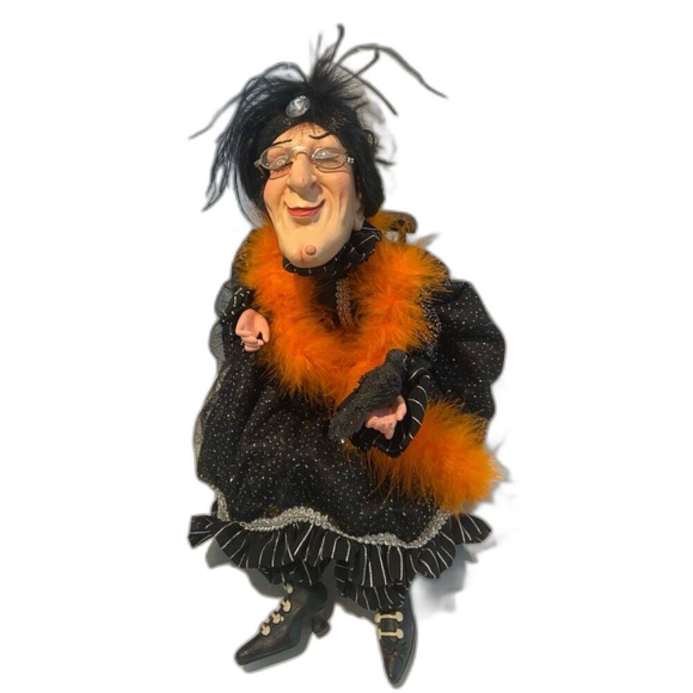 RAZ Imports Halloween Witch Doll Shelf Sitter Whimsical Grandmillennial